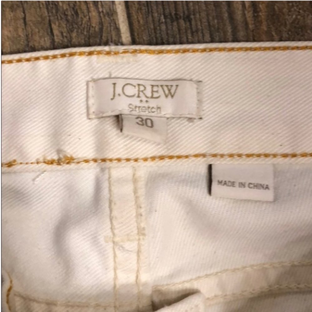 J. Crew low-rise jeans, cream, size 30. Like New. - Picture 3 of 4